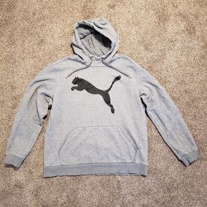 Men's Puma warm grey & black graphic athletic hoodie size XL in great condition